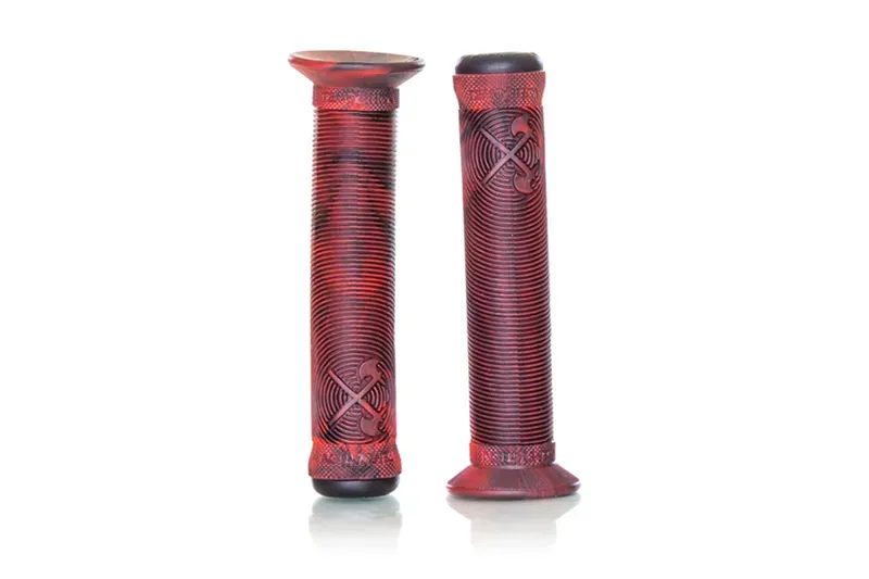 Demolition BMX Axes Grips with Plugs in Black/Red