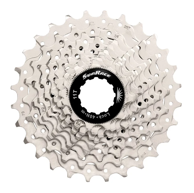 Sunrace and Sturmey Archer 11-28t 10 Speed Road Cassette in Silver